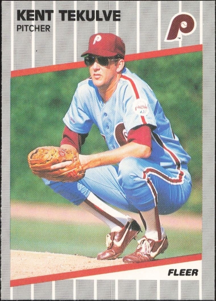 Kent Tekulve 1989 Fleer #583 Baseball Trading Card - Front 1989 Fleer Kent Tekulve #583 baseball trading card front