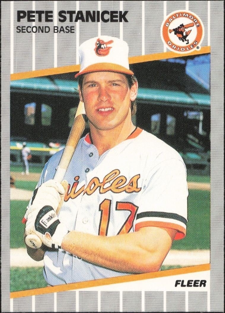 Pete Stanicek 1989 Fleer #622 Baseball Trading Card - Front 1989 Fleer Pete Stanicek #622 baseball trading card front