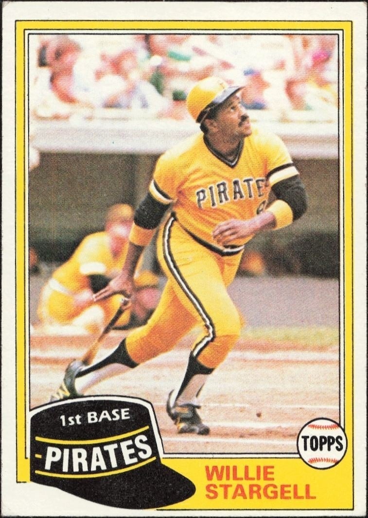 Willie Stargell 1981 Topps #380 Baseball Trading Card - Front 1981 Topps Willie Stargell #380 baseball trading card front