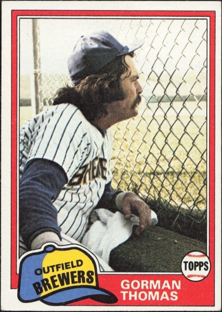 Gorman Thomas 1981 Topps #135 Baseball Trading Card - Front 1981 Topps Gorman Thomas #135 baseball trading card front