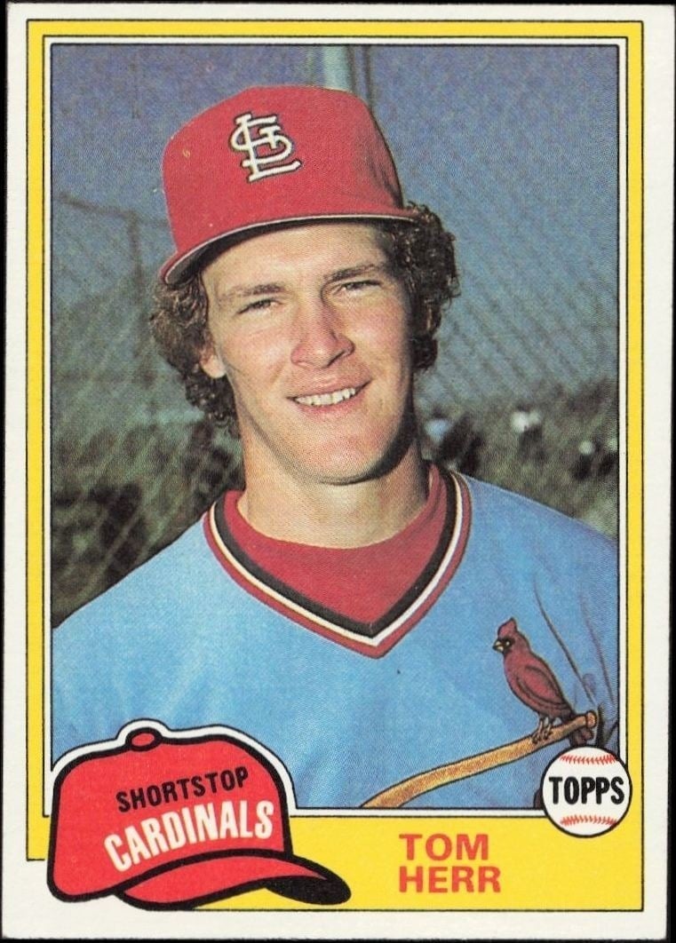 Tom Herr 1981 Topps #266 Baseball Trading Card - Front 1981 Topps Tom Herr #266 baseball trading card front