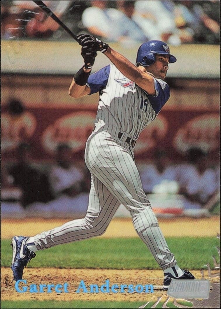 Garret Anderson 1998 Upper Deck #124 Baseball Trading Card - Front 1998 Upper Deck Garret Anderson #124 baseball trading card front