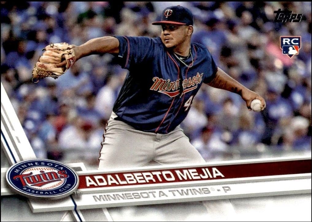 Adalberto Mejia 2017 Topps Series 2 #609 Baseball Trading Card - Front 2017 Topps Series 2 Adalberto Mejia #609 baseball trading card front