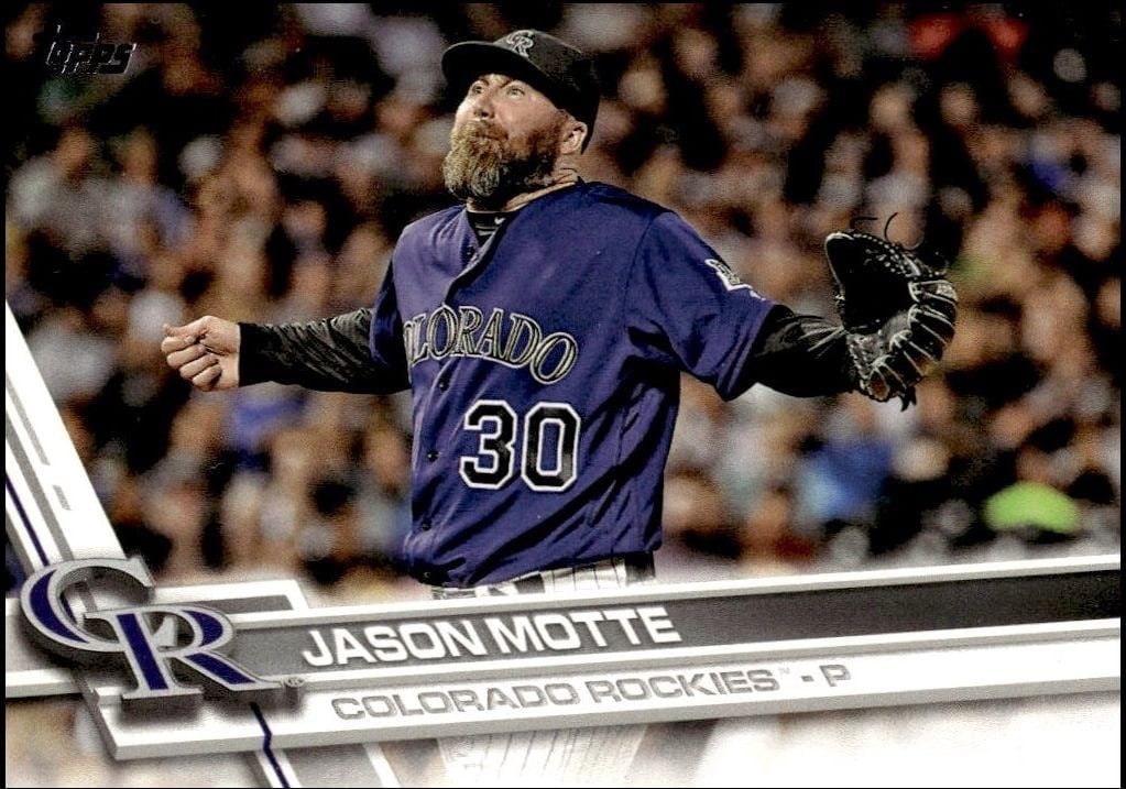 Jason Motte 2017 Topps Series 2 #559 Baseball Trading Card - Front 2017 Topps Series 2 Jason Motte #559 baseball trading card front