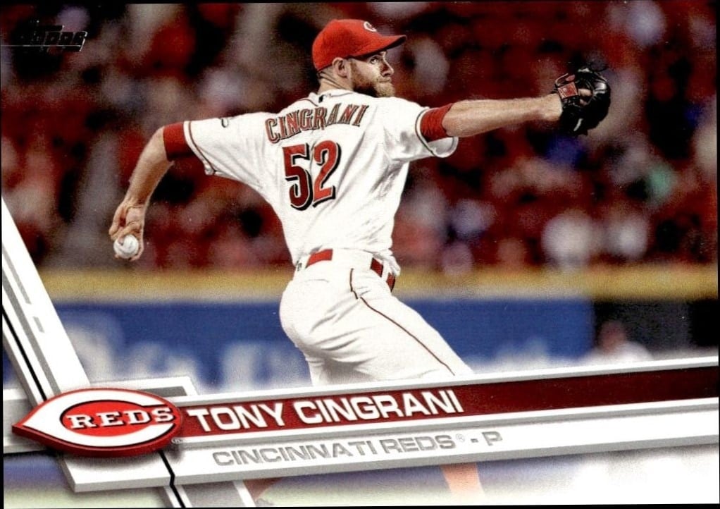 Tony Cingrani 2017 Topps Series 2 #698 Baseball Trading Card - Front 2017 Topps Series 2 Tony Cingrani #698 baseball trading card front