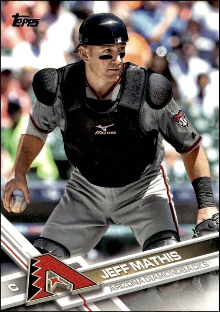 Jeff Mathis 2017 Topps Series 2 #696 Baseball Trading Card - Front 2017 Topps Series 2 Jeff Mathis #696 baseball trading card front