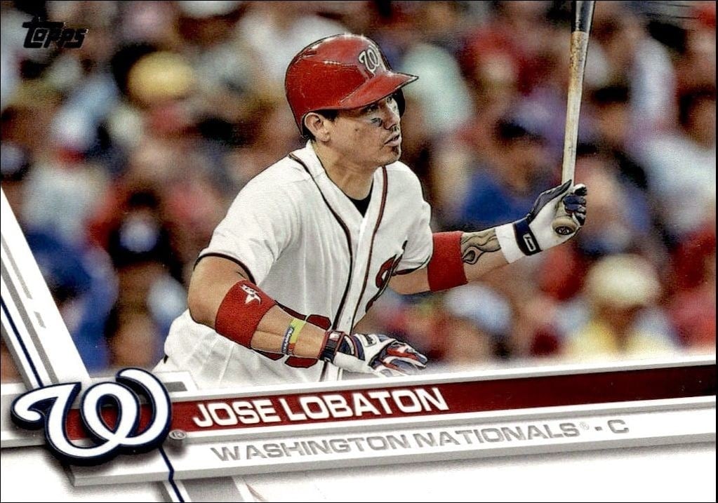 Jose Lobaton 2017 Topps Series 2 #651 Baseball Trading Card - Front 2017 Topps Series 2 Jose Lobaton #651 baseball trading card front
