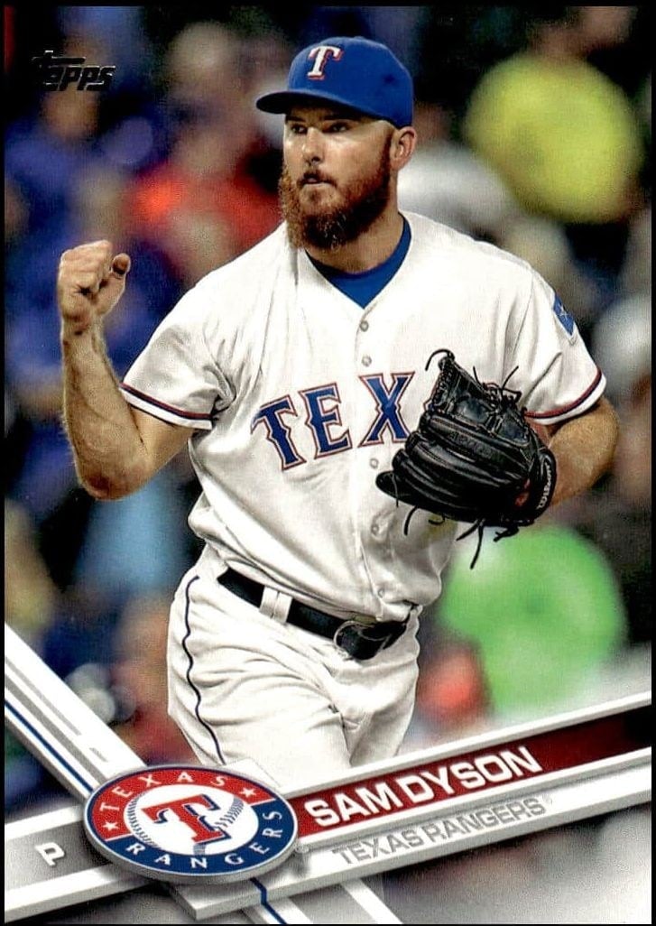 Sam Dyson 2017 Topps Series 2 #620 Baseball Trading Card - Front 2017 Topps Series 2 Sam Dyson #620 baseball trading card front