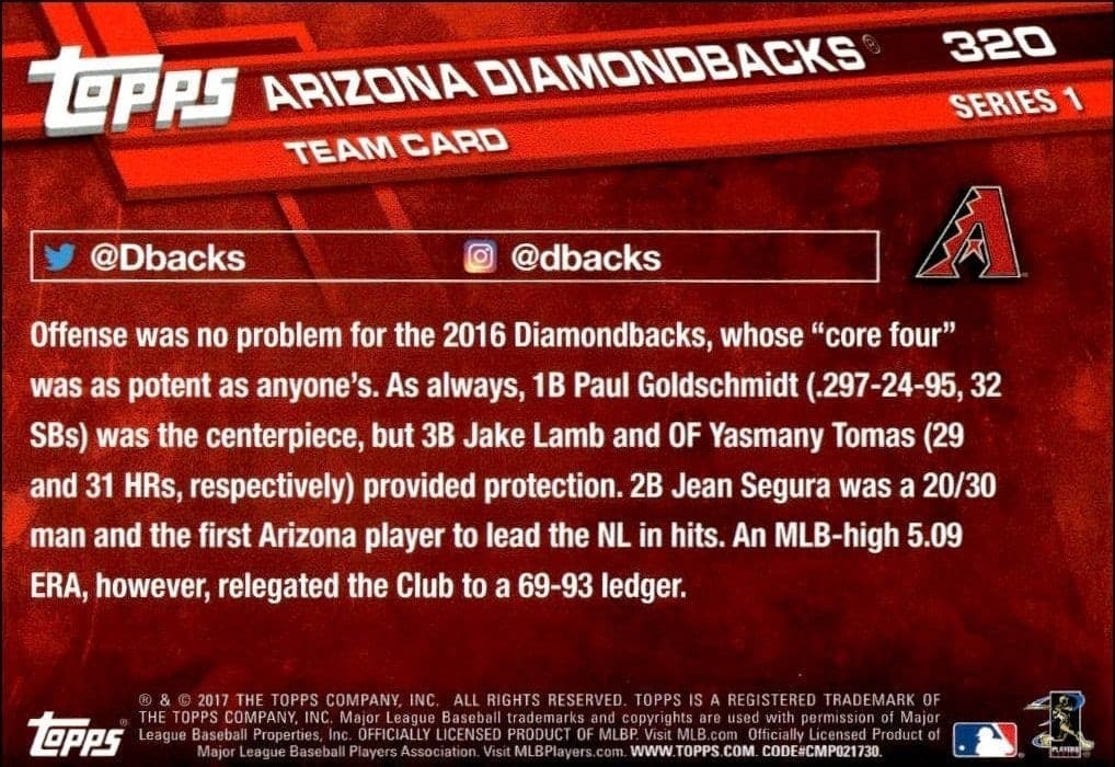 Arizona Diamondbacks - Back