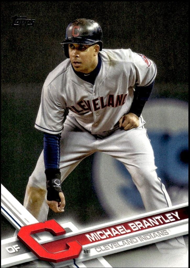 Michael Brantley 2017 Topps Series 2 #605 Baseball Trading Card - Front 2017 Topps Series 2 Michael Brantley #605 baseball trading card front