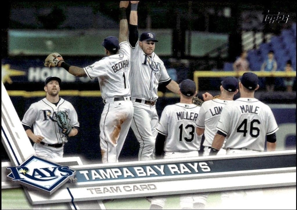 Tampa Bay Rays 2017 Topps #266 Baseball Trading Card - Front 2017 Topps Tampa Bay Rays #266 baseball trading card front