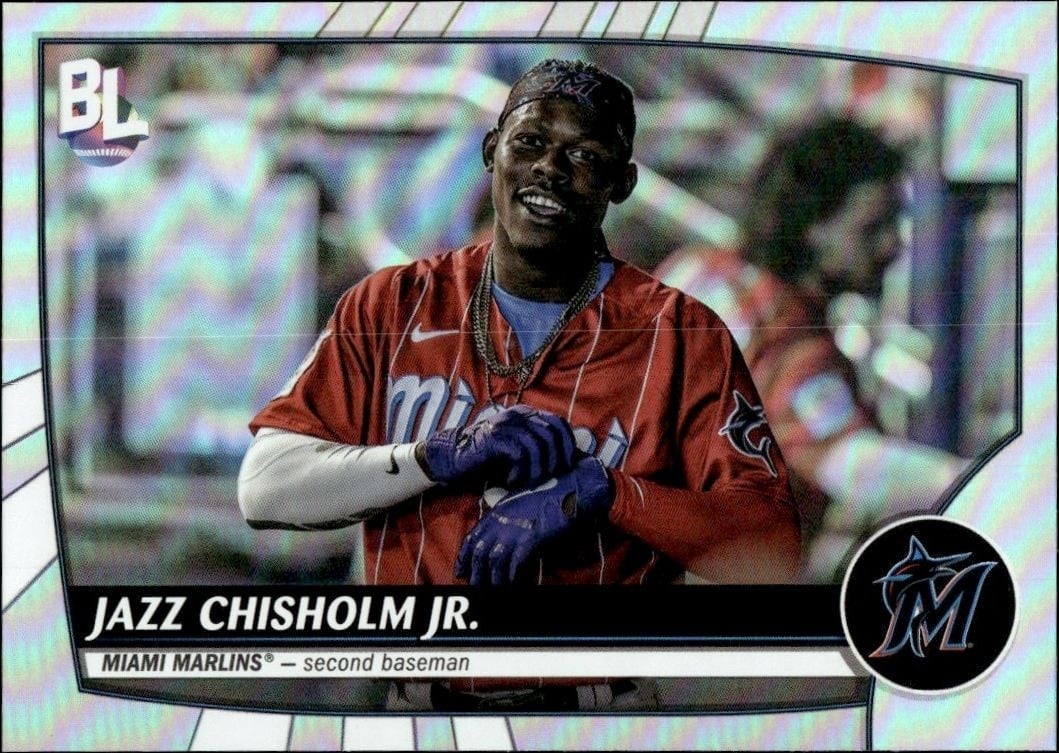 Jazz Chisholm Jr. 2023 Topps Big League #224 Baseball Trading Card - Front 2023 Topps Big League Jazz Chisholm Jr. #224 baseball trading card front