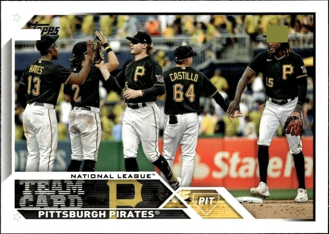 Pittsburgh Pirates 2023 Topps Series 2 #430 Baseball Trading Card - Front 2023 Topps Series 2 Pittsburgh Pirates #430 baseball trading card front