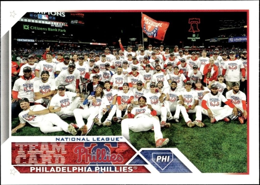 Philadelphia Phillies 2023 Topps Series 2 #567 Baseball Trading Card - Front 2023 Topps Series 2 Philadelphia Phillies #567 baseball trading card front