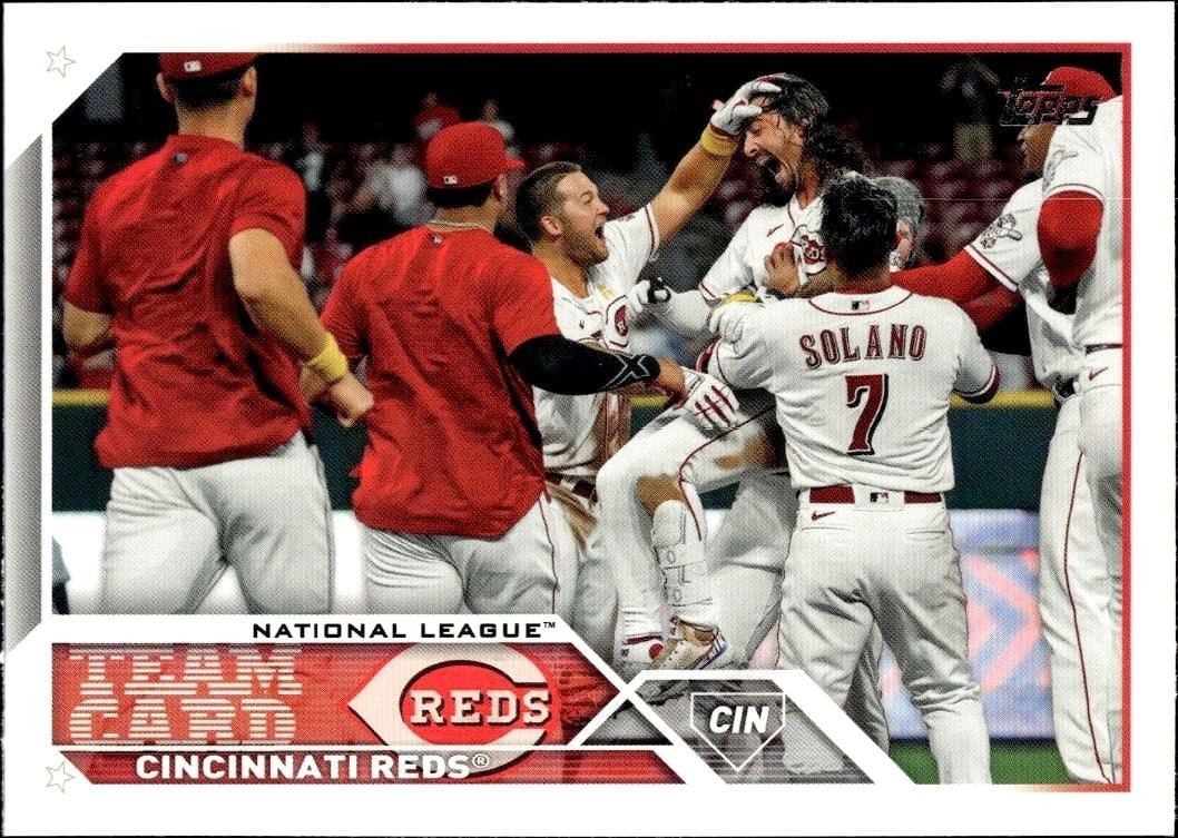 Cincinnati Reds 2023 Topps Series 2 #610 Baseball Trading Card - Front 2023 Topps Series 2 Cincinnati Reds #610 baseball trading card front