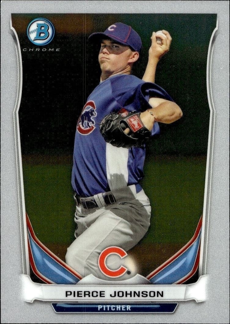 Pierce Johnson 2014 Bowman Chrome #BCP24 Baseball Trading Card - Front 2014 Bowman Chrome Pierce Johnson #BCP24 baseball trading card front