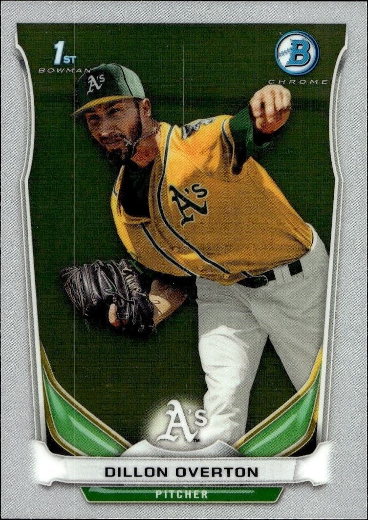 Dillon Overton 2014 Bowman Chrome #BCP60 Baseball Trading Card - Front 2014 Bowman Chrome Dillon Overton #BCP60 baseball trading card front