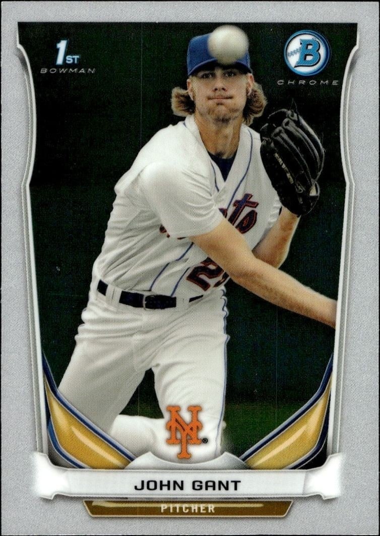 John Gant 2014 Bowman Chrome #BCP74 Baseball Trading Card - Front 2014 Bowman Chrome John Gant #BCP74 baseball trading card front