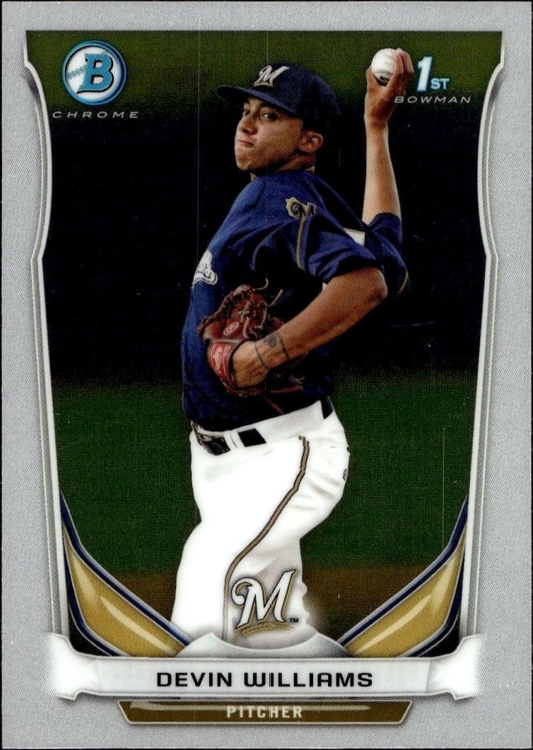 Devin Williams 2014 Bowman Chrome #BCP7 Baseball Trading Card - Front 2014 Bowman Chrome Devin Williams #BCP7 baseball trading card front