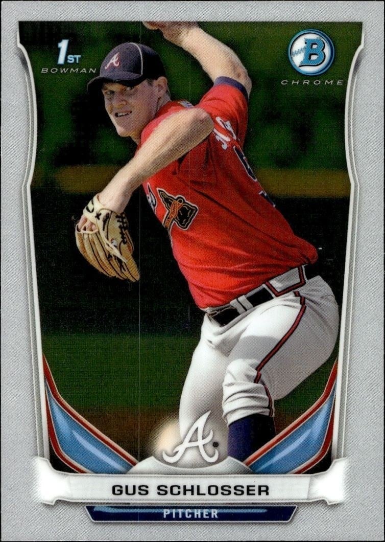 Gus Schlosser 2014 Bowman Chrome #BCP41 Baseball Trading Card - Front 2014 Bowman Chrome Gus Schlosser #BCP41 baseball trading card front