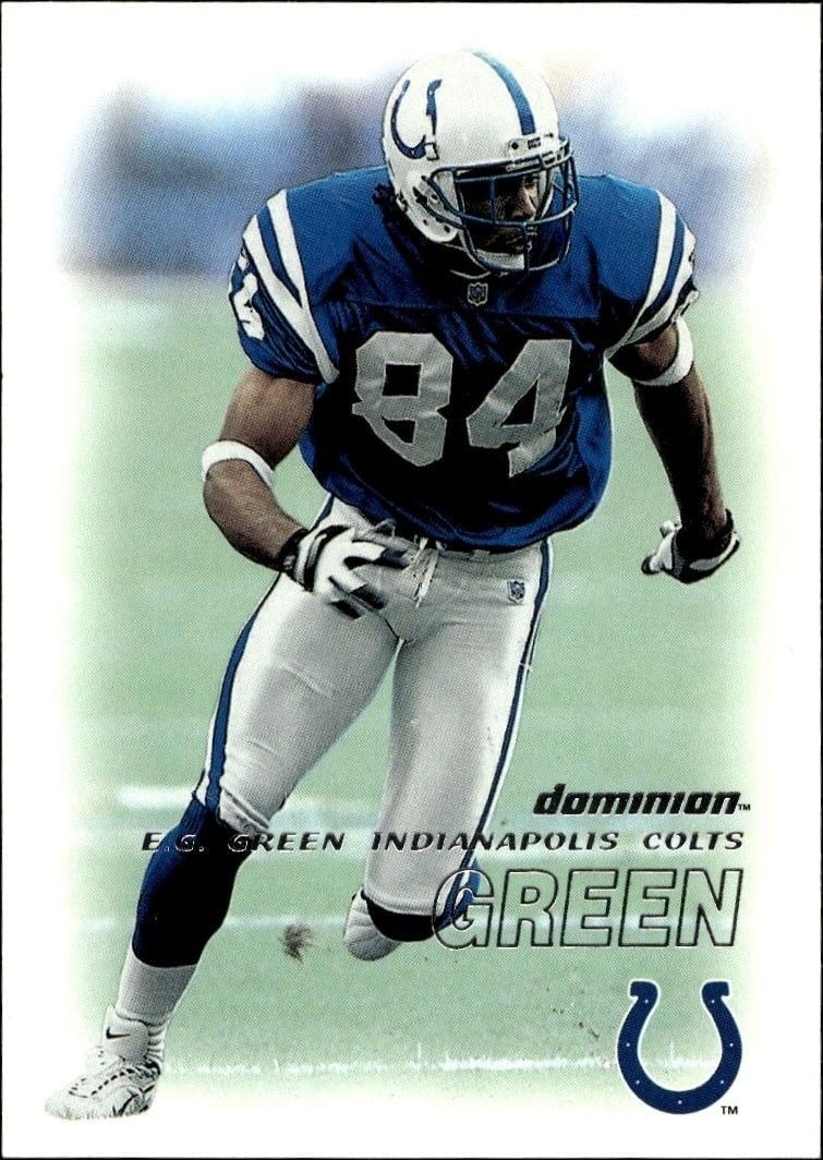 E.G. Green 2000 Skybox Dominion #96 Football Trading Card - Front 2000 Skybox Dominion E.G. Green #96 football trading card front