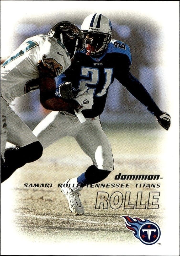 Samari Rolle 2000 Skybox Dominion #21 Football Trading Card - Front 2000 Skybox Dominion Samari Rolle #21 football trading card front