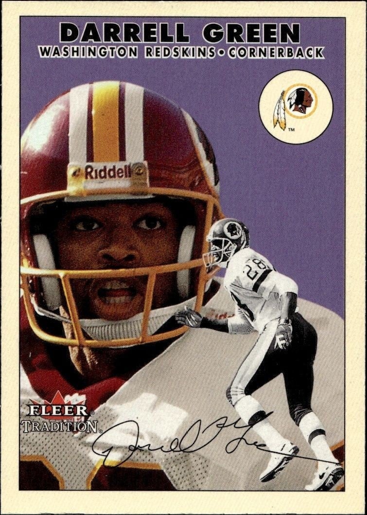 Darrell Green 2000 Fleer Tradition Glossy #102 Football Trading Card - Front 2000 Fleer Tradition Glossy Darrell Green #102 football trading card front