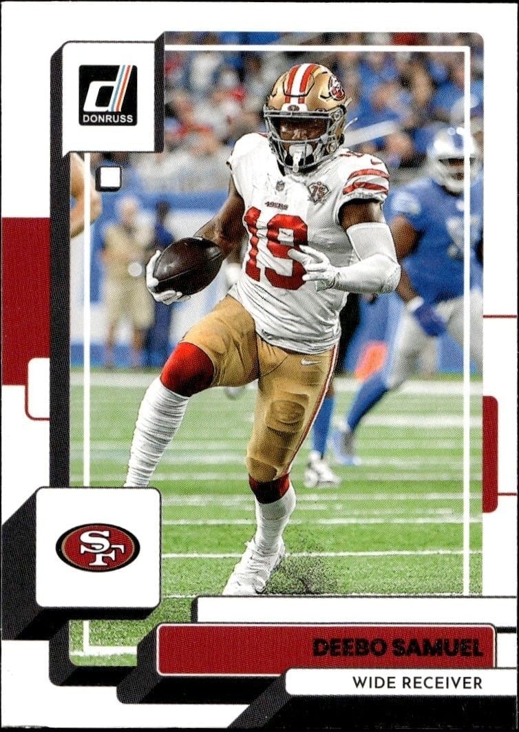 Deebo Samuel 2022 Panini Donruss #22 Football Trading Card - Front 2022 Panini Donruss Deebo Samuel #22 football trading card front