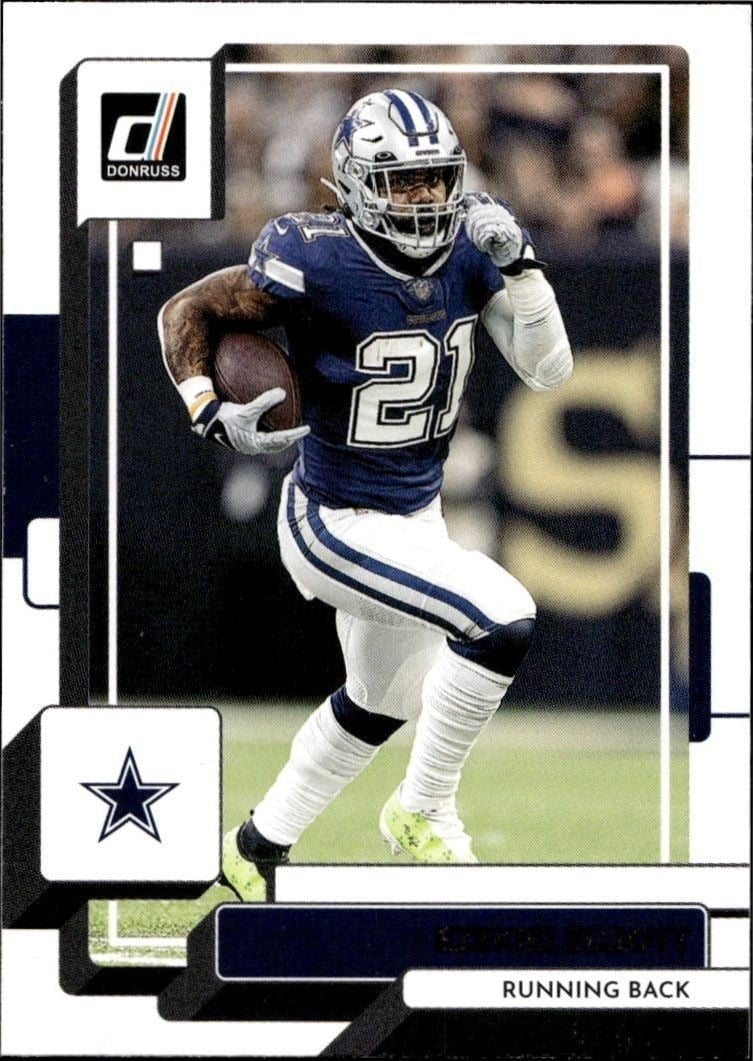 Ezekiel Elliott 2022 Panini Donruss #154 Football Trading Card - Front 2022 Panini Donruss Ezekiel Elliott #154 football trading card front