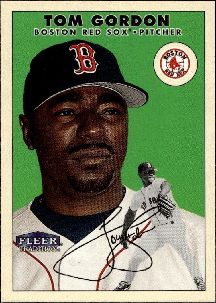 Tom Gordon 2000 Fleer Tradition Glossy #204 Baseball Trading Card - Front 2000 Fleer Tradition Glossy Tom Gordon #204 baseball trading card front
