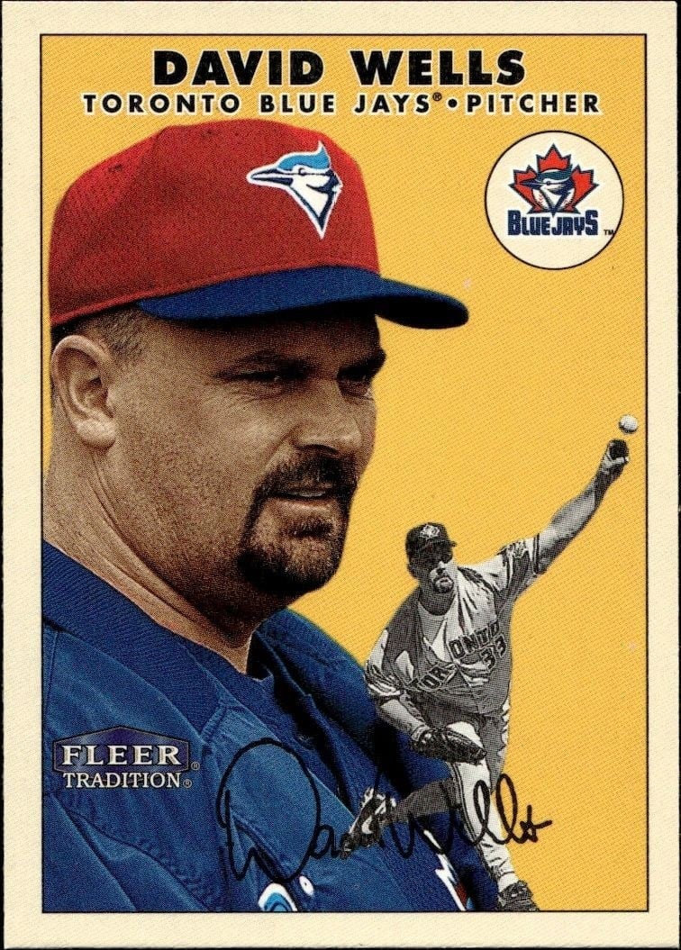 David Wells 2000 Fleer Tradition Glossy #229 Baseball Trading Card - Front 2000 Fleer Tradition Glossy David Wells #229 baseball trading card front