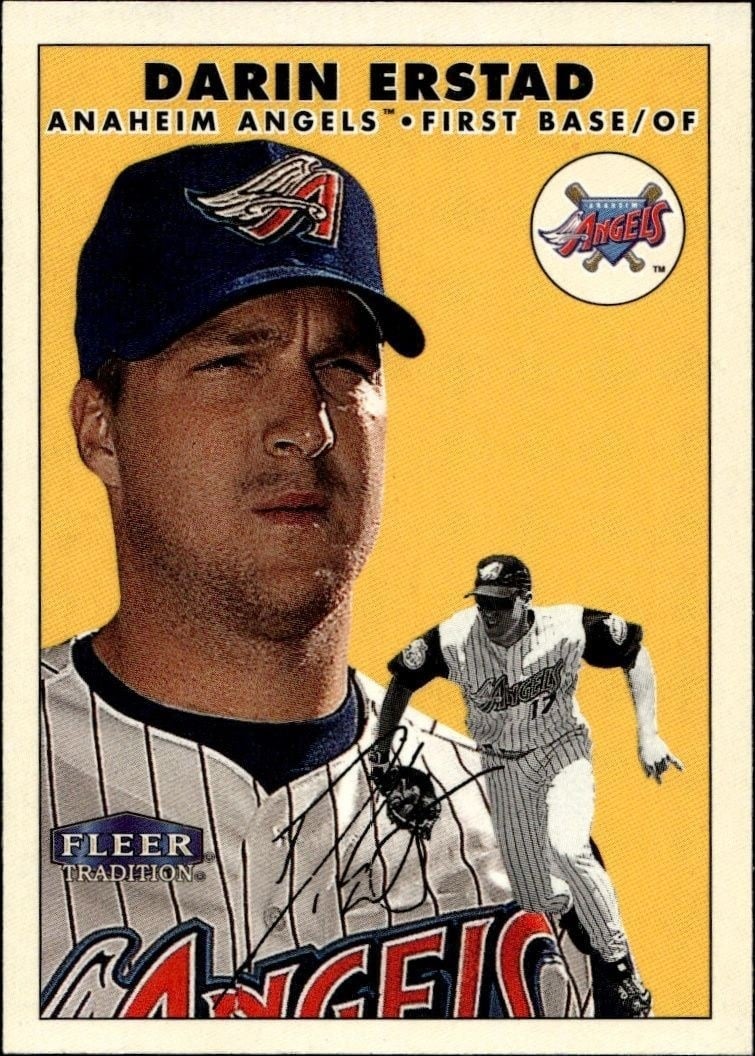 Darin Erstad 2000 Fleer Tradition Glossy #257 Baseball Trading Card - Front 2000 Fleer Tradition Glossy Darin Erstad #257 baseball trading card front