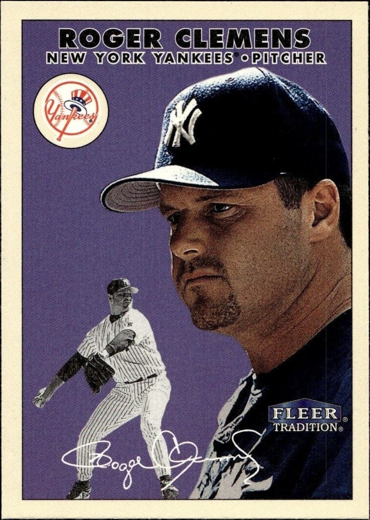 Roger Clemens 2000 Fleer Tradition Glossy #279 Baseball Trading Card - Front 2000 Fleer Tradition Glossy Roger Clemens #279 baseball trading card front