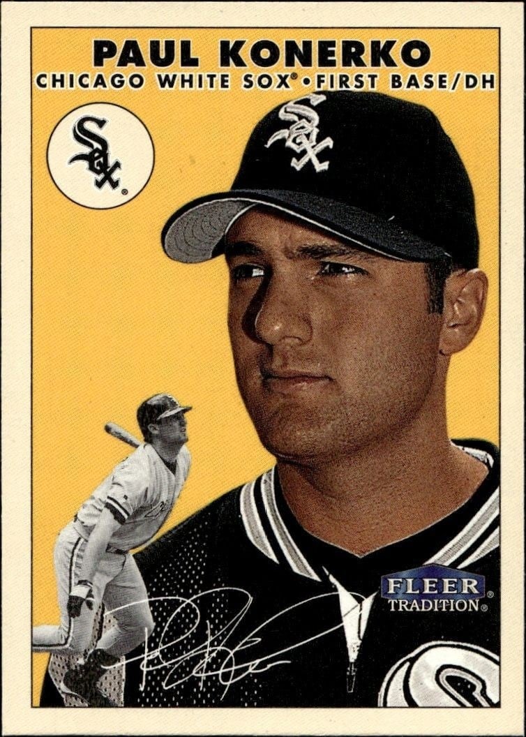 Paul Konerko 2000 Fleer Tradition Glossy #143 Baseball Trading Card - Front 2000 Fleer Tradition Glossy Paul Konerko #143 baseball trading card front