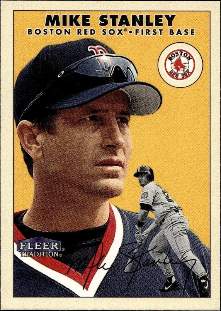 Mike Stanley 2000 Fleer Tradition Glossy #73 Baseball Trading Card - Front 2000 Fleer Tradition Glossy Mike Stanley #73 baseball trading card front