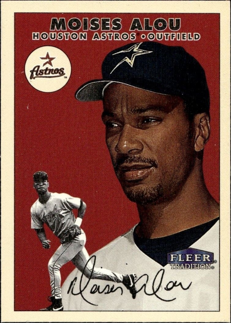 Moises Alou 2000 Fleer Tradition Glossy #360 Baseball Trading Card - Front 2000 Fleer Tradition Glossy Moises Alou #360 baseball trading card front