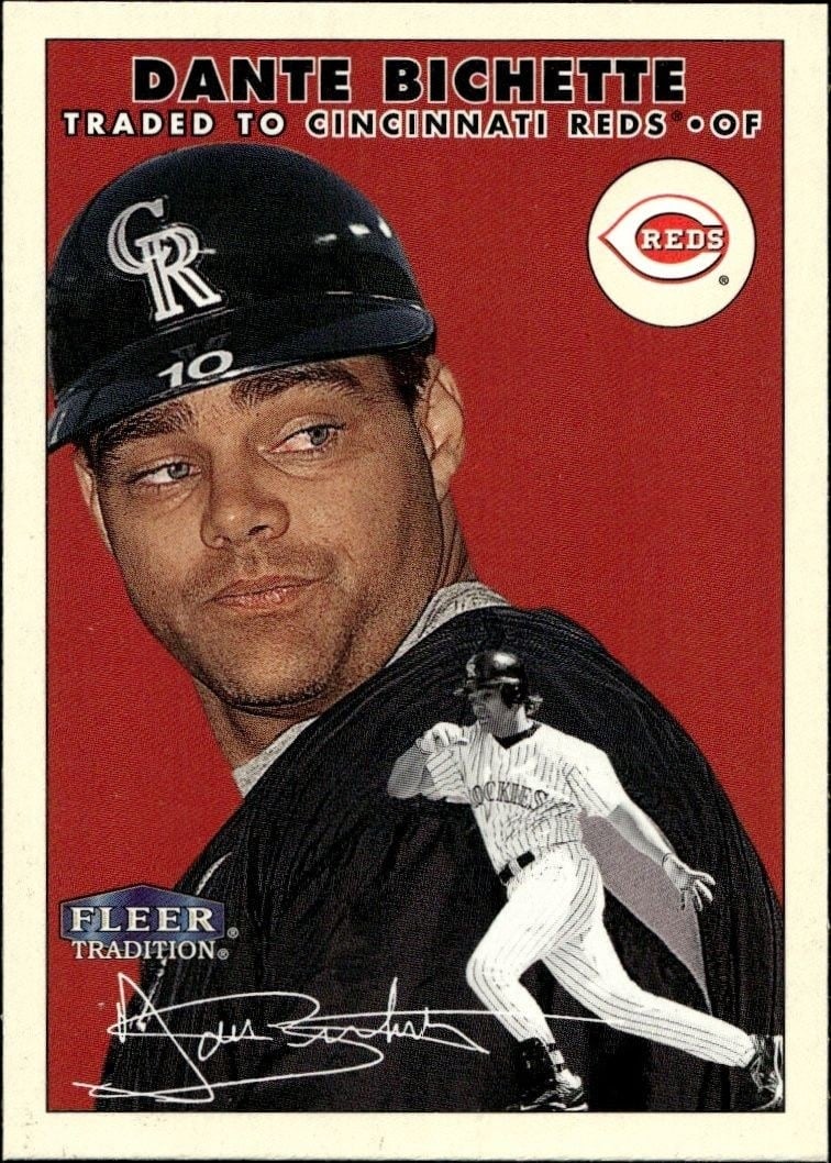 Dante Bichette 2000 Fleer Tradition Glossy #207 Baseball Trading Card - Front 2000 Fleer Tradition Glossy Dante Bichette #207 baseball trading card front