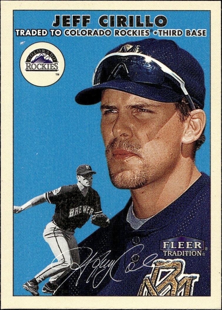 Jeff Cirillo 2000 Fleer Tradition Glossy #188 Baseball Trading Card - Front 2000 Fleer Tradition Glossy Jeff Cirillo #188 baseball trading card front