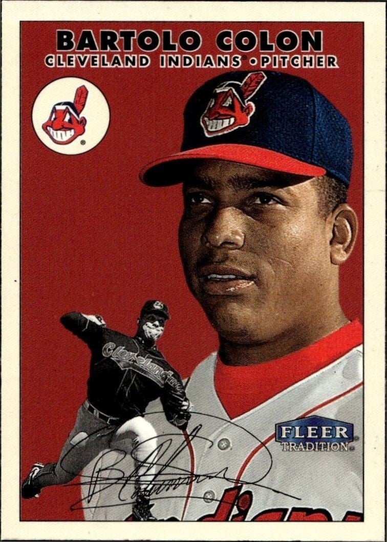 Bartolo Colon 2000 Fleer Tradition Glossy #259 Baseball Trading Card - Front 2000 Fleer Tradition Glossy Bartolo Colon #259 baseball trading card front