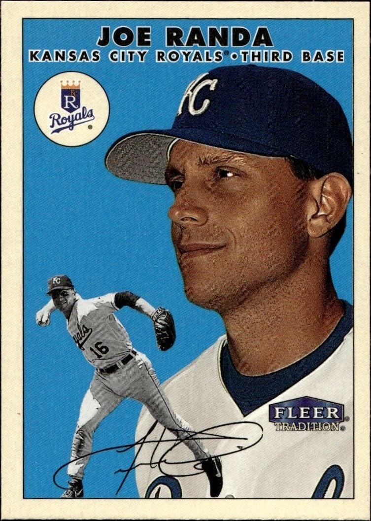Joe Randa 2000 Fleer Tradition Glossy #284 Baseball Trading Card - Front 2000 Fleer Tradition Glossy Joe Randa #284 baseball trading card front