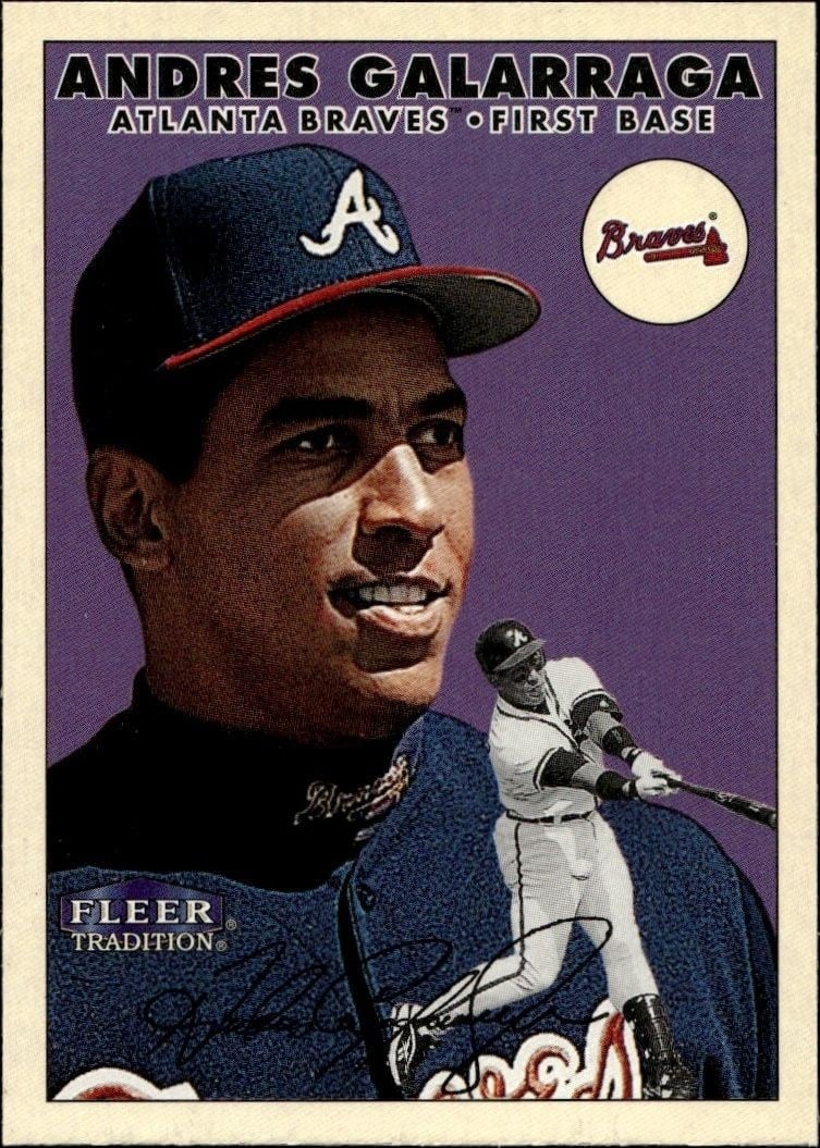 Andres Galarraga 2000 Fleer Tradition Glossy #203 Baseball Trading Card - Front 2000 Fleer Tradition Glossy Andres Galarraga #203 baseball trading card front