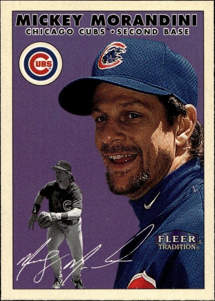 Mickey Morandini 2000 Fleer Tradition Glossy #326 Baseball Trading Card - Front 2000 Fleer Tradition Glossy Mickey Morandini #326 baseball trading card front
