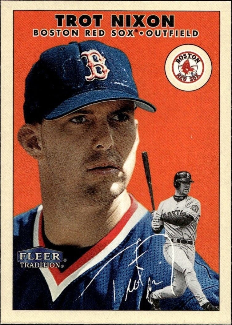 Trot Nixon 2000 Fleer Tradition Glossy #122 Baseball Trading Card - Front 2000 Fleer Tradition Glossy Trot Nixon #122 baseball trading card front