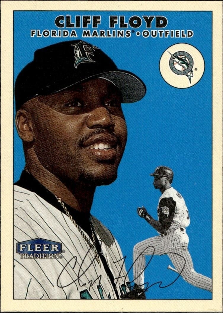 Cliff Floyd 2000 Fleer Tradition Glossy #113 Baseball Trading Card - Front 2000 Fleer Tradition Glossy Cliff Floyd #113 baseball trading card front