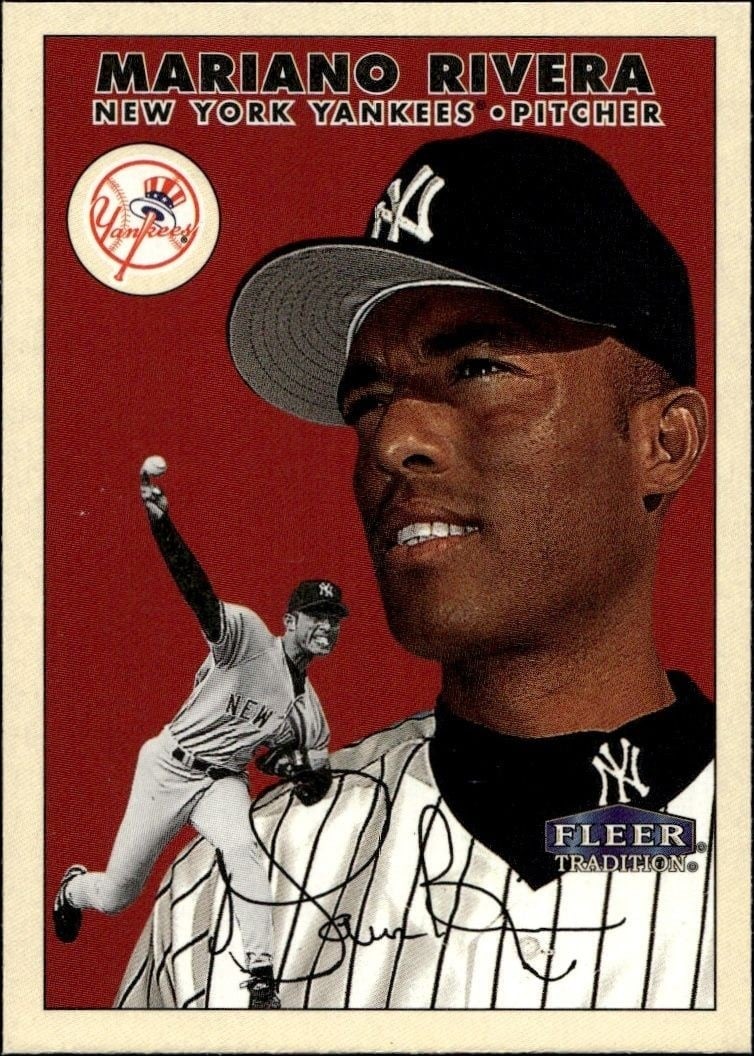 Mariano Rivera 2000 Fleer Tradition Glossy #200 Baseball Trading Card - Front 2000 Fleer Tradition Glossy Mariano Rivera #200 baseball trading card front