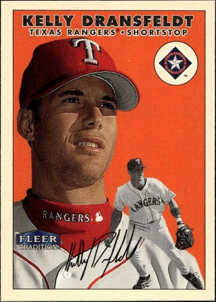 Kelly Dransfeldt 2000 Fleer Tradition Glossy #68 Baseball Trading Card - Front 2000 Fleer Tradition Glossy Kelly Dransfeldt #68 baseball trading card front
