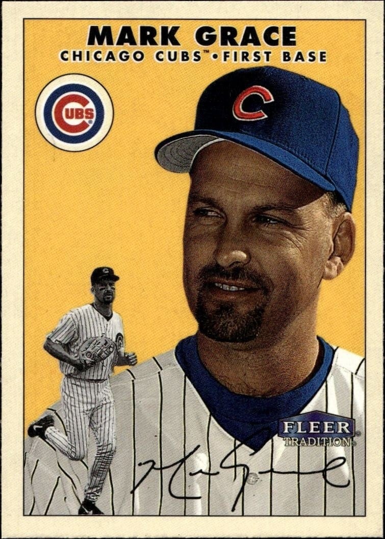 Mark Grace 2000 Fleer Tradition Glossy #241 Baseball Trading Card - Front 2000 Fleer Tradition Glossy Mark Grace #241 baseball trading card front