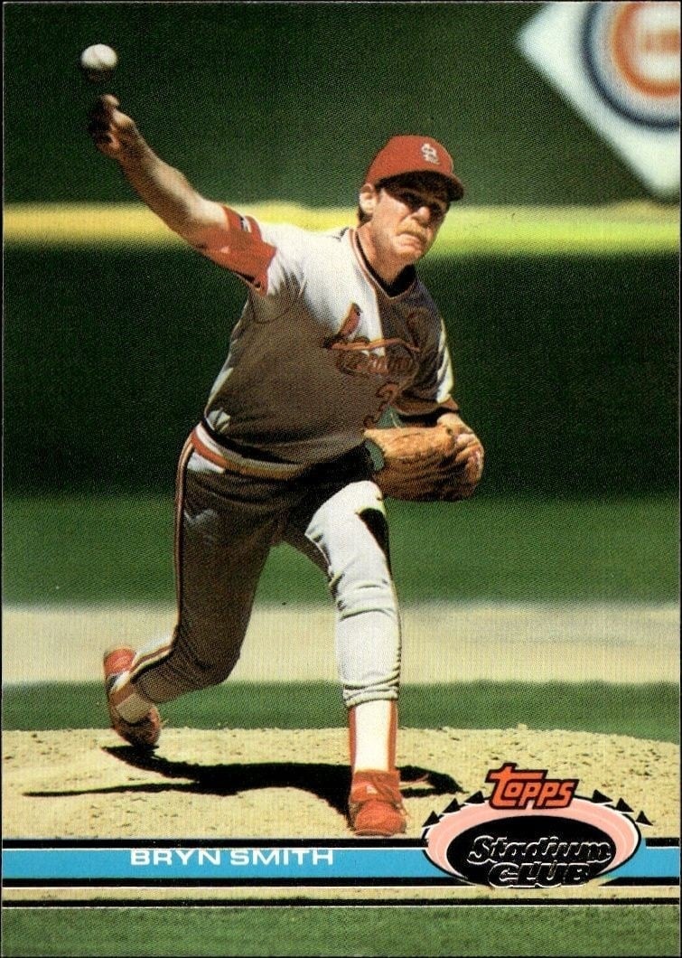 Bryn Smith 1991 Topps Stadium Club #17 Baseball Trading Card - Front 1991 Topps Stadium Club Bryn Smith #17 baseball trading card front