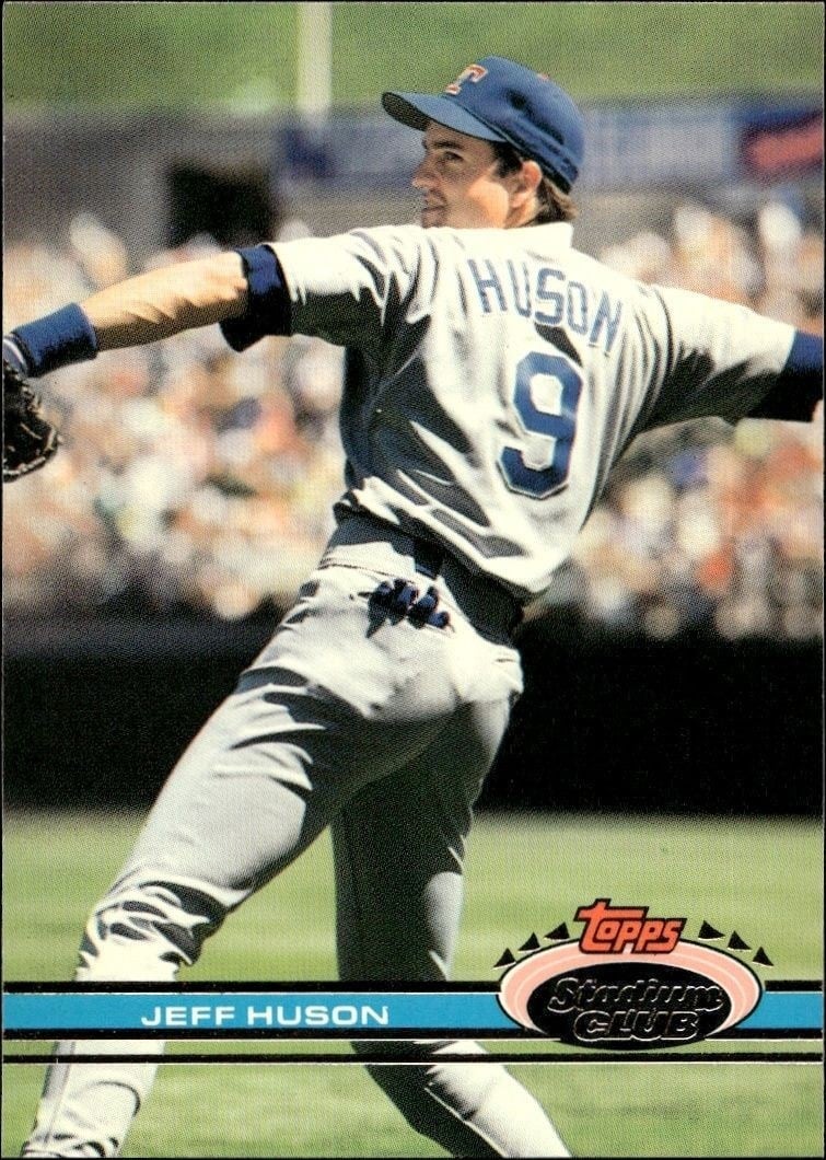 Jeff Huson 1991 Topps Stadium Club #160B Baseball Trading Card - Front 1991 Topps Stadium Club Jeff Huson #160B baseball trading card front