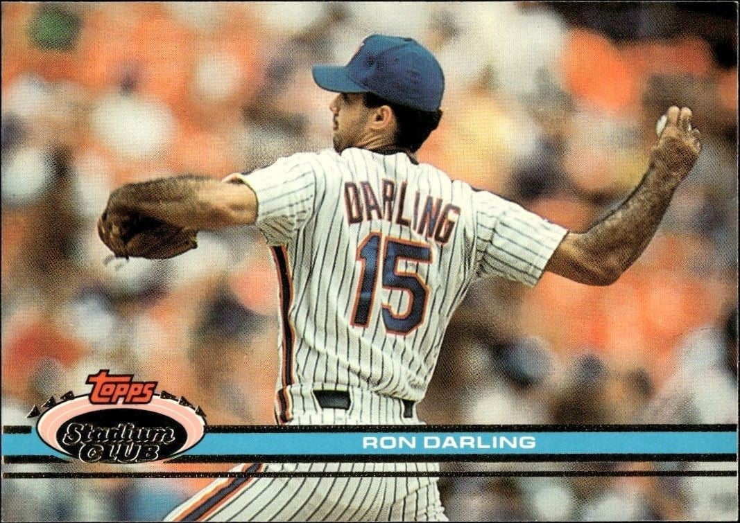 Ron Darling 1991 Topps Stadium Club #60 Baseball Trading Card - Front 1991 Topps Stadium Club Ron Darling #60 baseball trading card front